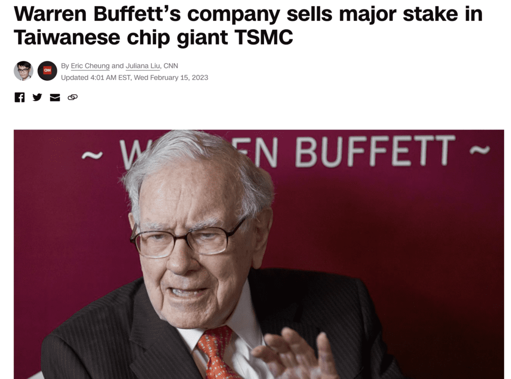 why did warren buffett sell tsmc